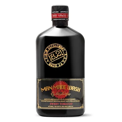 18.21 Man Made Anti-Flake Shampoo & Conditioner 473 ml - Shampoos: 2-in-1 Anti-Schuppen-Shampoo und Conditioner mit Pirocton-Olamin, entfernt Schuppen und reguliert die Kopfhaut. Duft von süßem Tabak für ein einzigartiges Pflegeerlebnis.