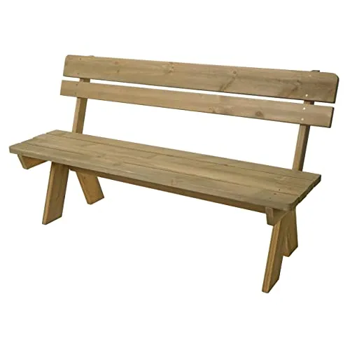 Proregal Gartenbank aus massivem Kiefernholz, 148x86x54 cm in beige von Proregal