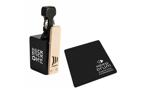 Schlagwerk HECK1 Heck Stick One mit Sitzpad - Percussion-Add-on für Cajon mit Hi-Hat und Front-Clap-Effekt. Kompakte Form für individuelle Soundmöglichkeiten und komfortable Sitzauflage.