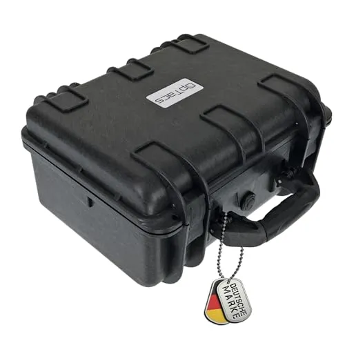 OpTacs Hartschalenkoffer wasserdicht für Pistolen und Zubehör 41x34,2x20,4cm – Stoßfest, Staubdicht, mit anpassbarem Rasterschaumstoff, abschließbar, ideal für Kurzwaffen