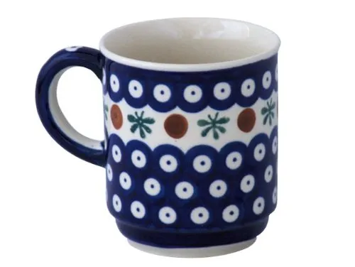 Bunzlauer Keramik Becher 250ml – Handbemalte Kaffeetasse mit rundem Henkel - Traditioneller Kaffeebecher aus Bunzlauer Keramik, handgefertigt und spülmaschinenfest. Ideal für Kaffee und Tee, überzeugt mit langlebiger Qualität und strahlenden Farben.