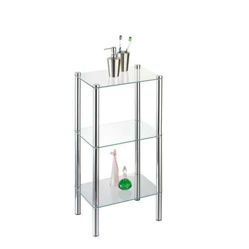 Standregal Solanio verchromt mit 3 Glasböden von Testrut