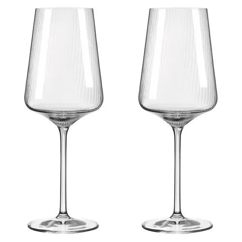 RITZENHOFF 8000003 Weißweinglas 400 ml - Elegantes Geschenk-Set aus Kristallglas - Weißweingläser im modernen Design, spülmaschinengeeignet und mit filigranem Sonnenschliff. Ideal für stilvolle Anlässe, Made in Germany.