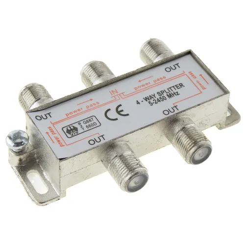 SAT & BK-Verteiler 4-fach Splitter 100dB geschirmt HD- und Unicable- tauglich