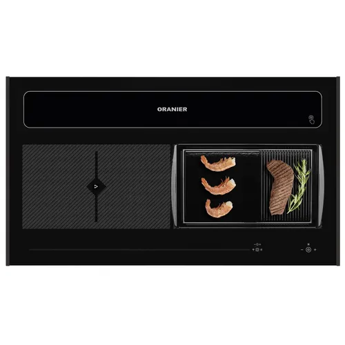 Oranier Flächen-Induktion 90cm KFL 2094 Dunstabzug Leisten schwarz Grillplatte