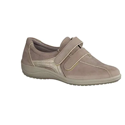 SLOWLIES 422 Sand (beige) - Slipper - Damenschuhe Bequeme Ballerina/Slipper, Beige, Leder (Nubuk), Gr. 38 EU