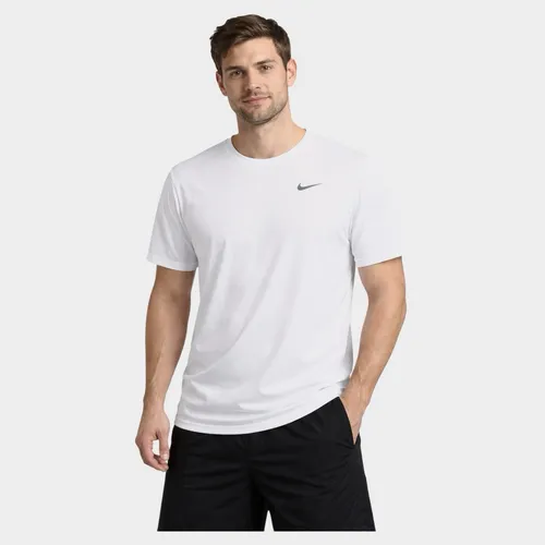 Nike Dri-Fit Miler UV Laufshirt Herren - Weiß, Größe XL - Laufbekleidung mit Dri-FIT-Technologie für ein trockenes Laufgefühl, ideal für alle Trainingsbedingungen und mit reflektierenden Elementen für bessere Sichtbarkeit.