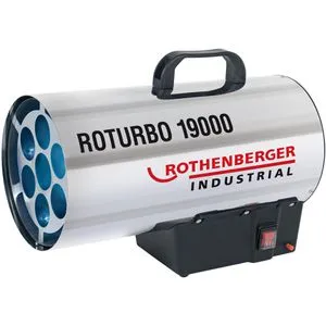 Heizkanone RoTurbo 19000 mit Piezo Zündung - Heizstrahler mit 18,2 kW Leistung, ideal für wettergeschützte Außenbereiche. Robustes Edelstahlgehäuse und Thermosicherung für sichere Nutzung.