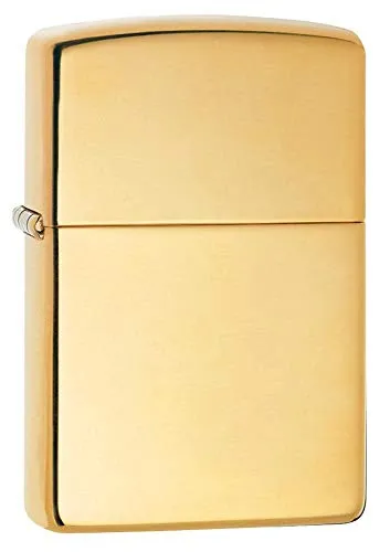 Zippo Messing Brass Polished 60001166 - Sturmfeuerzeug aus hochwertigem poliertem Messing, stilvoll und windbeständig für zuverlässige Nutzung im Freien.