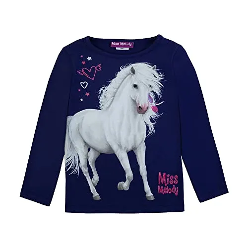 Miss Melody Mädchen Langarmshirt 76041 blau, Größe 116, 6 Jahre
