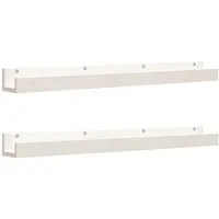 vidaXL Wandregale 2 Stk. Weiß aus massivem Kiefernholz - Regale aus massivem Kiefernholz, perfekt zum Aufbewahren und Präsentieren von Dekorationen und Sammlerstücken. Verwandeln Sie Ihre Wände in stilvolle Designelemente!