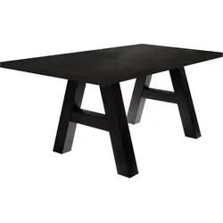 Esszimmertisch Elia 8 - 140 x 90 x 75 cm, eleganter Schwarzstahl - Esstisch in rechteckiger Form mit robustem 4-Fuß A-Form Gestell und pflegeleichter Melamin-Tischplatte. Ideal für stilvolle Essbereiche.