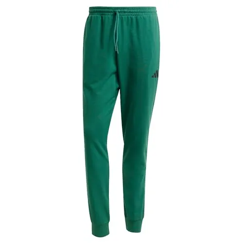 adidas Herren Essentials FEELCOZY French Terry Pant, Collegiate Green/Black, L - Modische Hosen aus 70 % recycelten Materialien, mit elastischem Bund und Rippbündchen für optimalen Komfort im Alltag.