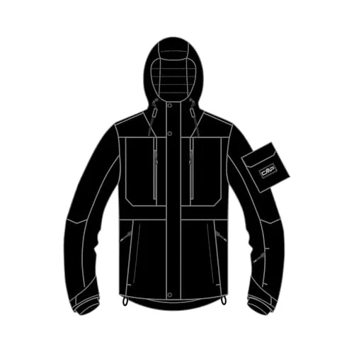 CMP MAN Jacket FIX Hood nero (U901) 46 - Freeski Jacke für Herren, wasserdicht mit 10.000 mm Wassersäule und atmungsaktiv. Ideal für Skifahren und Snowboarden, bietet optimalen Schutz und Komfort bei jedem Wetter.