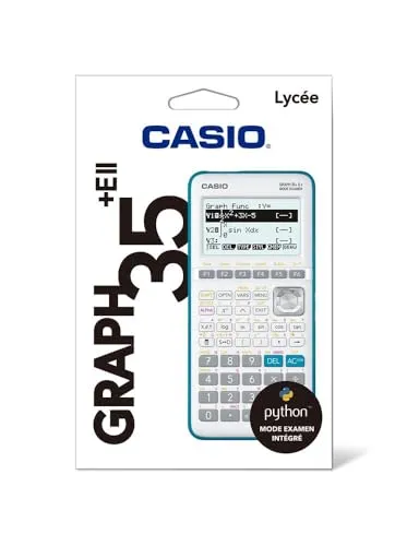 CASIO Graph 35 + E II Python Taschenrechner - Grafische Taschenrechner mit 8-zeiligem Display und Python-Programmierung, ideal für Schüler und Studenten, ergonomisches Design für besseren Halt.
