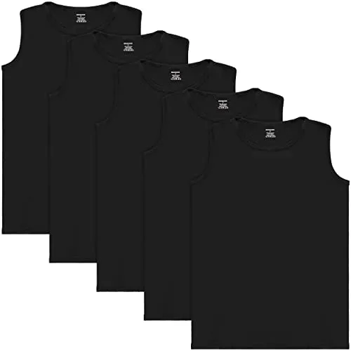 BRUBAKER Herren Muskelshirt Tank Top (5er-Pack) - Extra lang & bequem - Hochwertige Baumwolle, formstabil und langlebig – ideal für den Alltag. Extra langer Schnitt für perfekten Sitz in der Hose. Angenehmer Tragekomfort ohne kratzendes Schild, perfekt für Business und Freizeit.