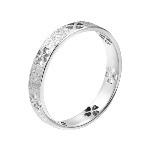 meditoys · Ring aus Edelstahl für Damen · Nickelfrei · Gebürstet · Breite: 6,0 mm