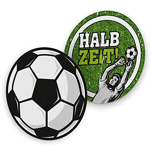 itenga 40x Bierdeckel Untersetzer Fußball Tischdeko runde Bierdeckel aus Pappe