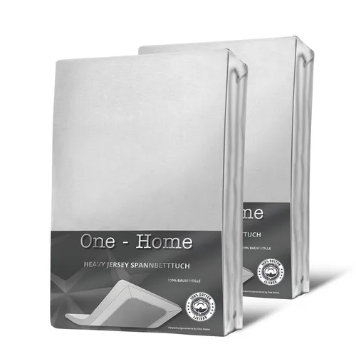 One Home Spannbettlaken Heavy, Jersey, Gummizug: rundum, (2 Stück), Double Pack für Topper, erhöhtes Flächengewicht