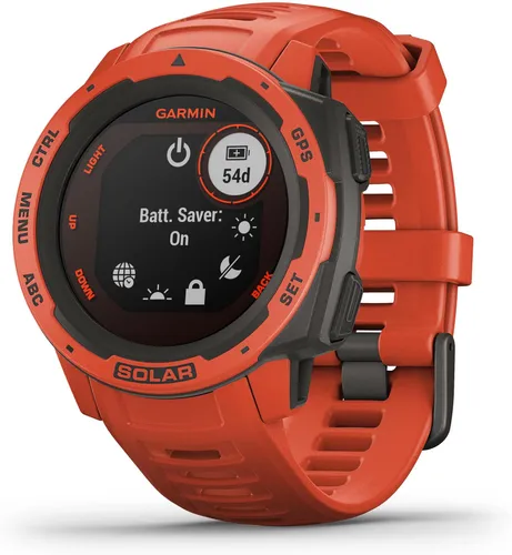 Garmin Instinct Solar GPS-Smartwatch  - GPS & Sportuhren, ideal für Outdoor-Aktivitäten mit umfassenden Fitnessfunktionen und solarbetriebenem Akku für längere Nutzung.