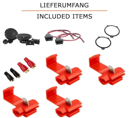 Lautsprecher Boxen Einbaupaket für Rockford Fosgate Power P165-SE kompatibel mit BMW 3er E46 + Coupe vorne | 2X Tief-Mitteltöner 2X Hochtöner