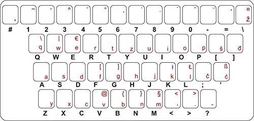 Akachafactory Selbstklebender Notebook-Tastatur Alphabet gaj Kroatisch Slovene Serbien bosnien