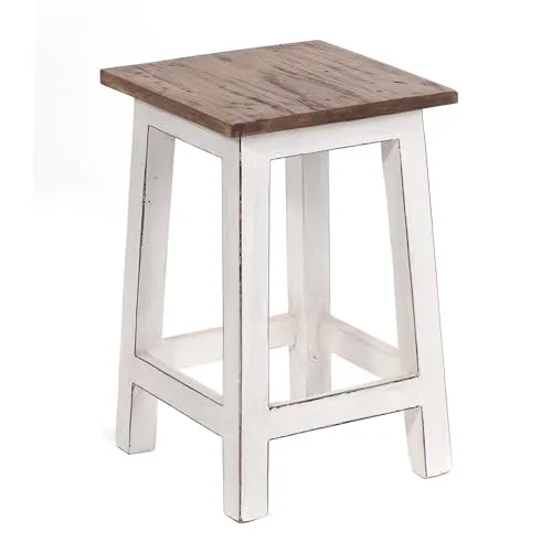 DESIGN DELIGHTS RUSTIKALER Holz SITZHOCKER Madero - Hocker fürs Kinderzimmer aus Recyclingholz, handgefertigt mit einzigartigem Charakter und praktischen Schonern für den Fußboden. Ideal für kreative Wohnideen und als dekoratives Element.