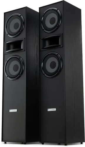 McGrey HTS-65320 BK HiFi Standlautsprecher Paar - 3-Wege Standlautsprecher in elegantem Holzdesign mit 160W MAX Leistung, ideal für kraftvollen Sound und druckvolle Basswiedergabe.