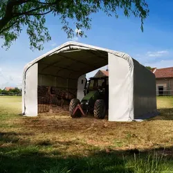 TOOLPORT 6x6m Weideunterstand - Stabiler Wetterschutz mit PVC-Plane - Camping Zelte, Wetter- & Sichtschutz: Robustes 6x6m Weidezelt mit stabiler PVC-Plane, 100% wasserdicht und ideal für Maschinen- und Lagerraum.