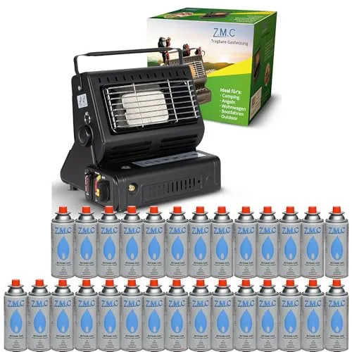 ZMC Heizstrahler 2-in-1: Tragbare Gasheizung und Gaskocher - Campingkocher mit 1,3KW Leistung und Piezozündung, ideal für Outdoor-Aktivitäten und sorgt für Wärme und Kochmöglichkeiten unterwegs.