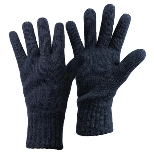 ALPIDEX Thermo Strickhandschuhe Thinsulate Gefütterte Warme Winter Outdoor Sport Feinstrick Handschuhe Strickbund Hautfreundlich Atmungsaktiv Unisex Damen Herren, Größe:L, Farbe:Dark Blue