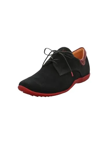 Think Stone Herren Halbschuhe aus chromfreiem Leder, SCHWARZ/Kombi 0020, 46.5 EU - Nachhaltige Halbschuhe mit herausnehmbarer Ledersohle und weicher Gummisohle für optimalen Komfort. Asymmetrische Schuhspitzen bieten mehr Zehenfreiheit.