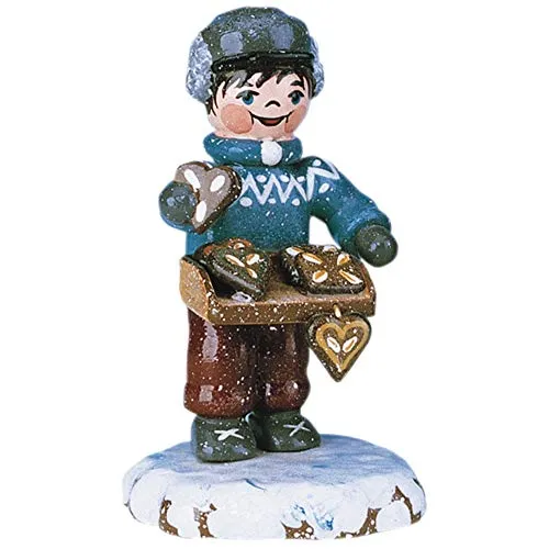 Hubrig Volkskunst Zschorlau Sammelfigur Winterkinder mit Lebkuchen - Sammelfigur aus Holz, liebevoll handbemalt und ideal für Ihre Weihnachtsdekoration. Jedes Winterkind hält einen köstlichen Lebkuchen und bringt festliche Stimmung in Ihr Zuhause.