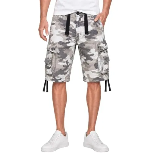 Brandit Vintage Classic Shorts - Urban Camouflage, Gr. XXL - Herren-Shorts aus 100% schwerer Baumwolle, robust und bequem mit Tunnelzug für perfekten Sitz, ideal für Freizeit und Outdoor-Aktivitäten.