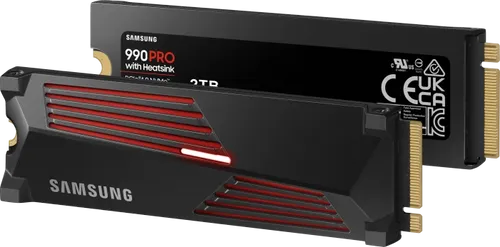 Samsung 990 PRO NVMe M.2 SSD 2 TB mit Heatsink - 7.450 MB/s Lese- & 6.900 MB/s Schreibgeschwindigkeit, ideal für High-End-Gaming und 4K-Video-Bearbeitung