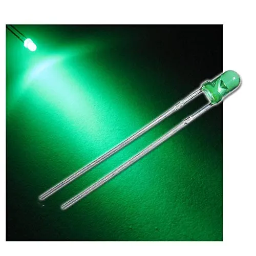 world-trading-net - 25 LEDs 3mm diffus grün Typ WTN-3-2700gr, Leuchtdiode, bedrahtet, Diode leuchtend, als Bauteil