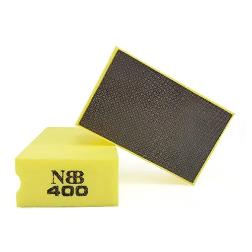 NBB Diamant-Schleifschwamm Diamant-Polierpad Schleifblock mit Schaumstoff Rückseite Diamant-Handschleifpad zum Schleifen und Polieren scharfer Kanten von Granit Marmor Stein Glas Keramik (400#)
