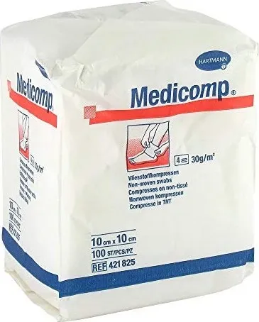 MEDICOMP Vlieskomp.unsteril 10x10 cm 4fach 100 St