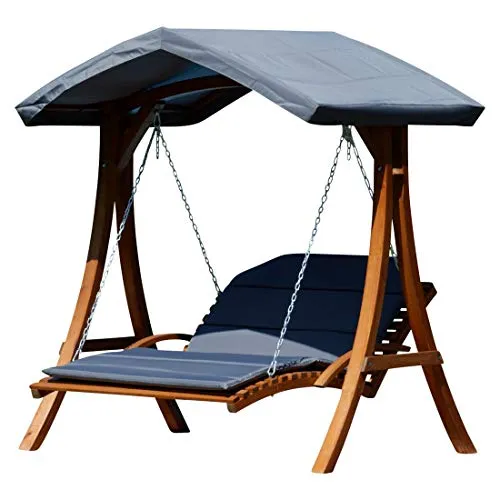 Design Hollywoodliege Hollywoodschaukel Doppelliege Macao aus Holz Lärche mit Dach von AS-S