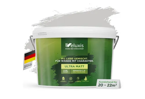 Veluxis Wandfarbe Universal - Hochwertige matte Innenfarbe für stilvolle Raumgestaltungen, tropfarm und geruchsarm – ideal für schnelle Renovierungen und DIY-Projekte.