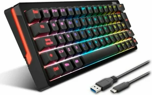 Krom Mini Kreator Gaming-Tastatur - Kompakte 60% Gaming-Tastatur mit mechanischen Tasten und RGB-Hintergrundbeleuchtung für präzise Steuerung und individuelles Spielerlebnis.