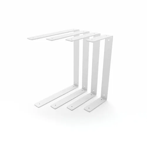 HEVVA Doppelte Regalhalter 15/20/25/30 cm | HARTENBERG | Regalwinkel, L-förmige Wandregalhalterung, Konsole, Regalträger | (1x Halter - Weiß, 30 cm)