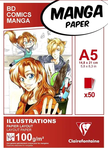 Clairefontaine Skizzenblock MANGA ILLUSTRATIONS DIN A5 50 Blatt