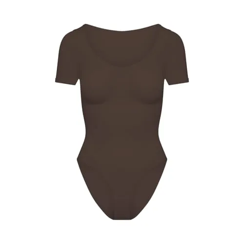 creamy fabrics T-Shirt Bodysuit Shapewear mit Slip – Figurformender Body für Damen – Glättende Sanduhr-Silhouette – Nahtlos, atmungsaktiv & ultraweich – Po-Lifting Effekt & perfekte Passform