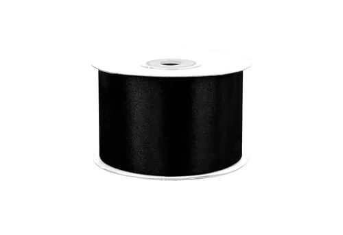 Creativery Satinband, Satinband 50mm x 25m Rolle Schwarz