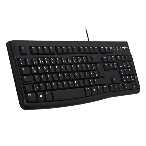 Logitech K120 Kabelgebundene Tastatur - Tastaturen für Windows und Linux, spritzwassergeschützt mit leisen Tasten für ein angenehmes Tipp-Erlebnis im Büro.