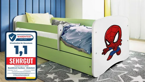 Raumhirsch Furniture Kinderbett Spiderman, Grün, 70x140 cm in grün von Raumhirsch Furniture