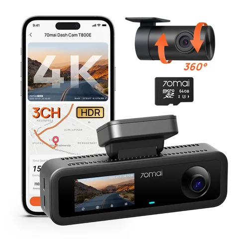 70mai T800E 3-Kanal Dashcam Auto, 4K Front + 1080P Rear + 1080P Innen Dashcam (4K Ultra HD, 1.9