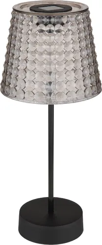 Kabellose Solar Tischlampe 2er Set - Elegante Außenleuchte Grau mit LED - Lampen - 2er Set Solar Tischleuchte mit einzigartigem Kristallschirm für stimmungsvolles Licht im Außenbereich. Ideal für Terrasse und Balkon, energieeffizient und einfach zu bedienen.