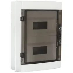 ARLI Sicherungskasten IP65 Aufputz 24 Module - Der ARLI Sicherungskasten für Aufputzmontage bietet Schutzart IP65 und Platz für 24 Module. Ideal für individuelle Elektroinstallationen, mit getönter Tür und einfacher Kabelzuführung.